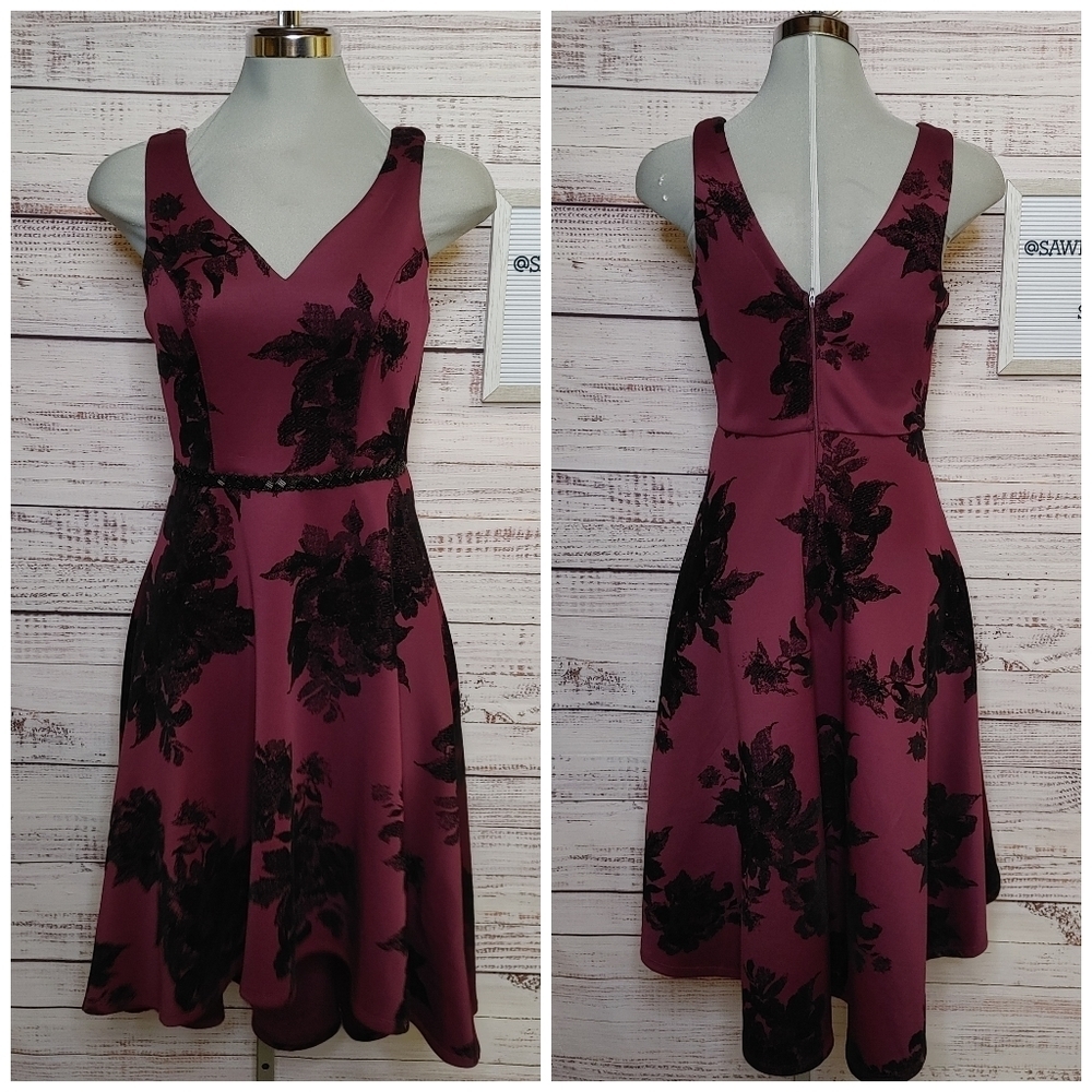 Maurice's Floral Fit & Flare Dress Size S